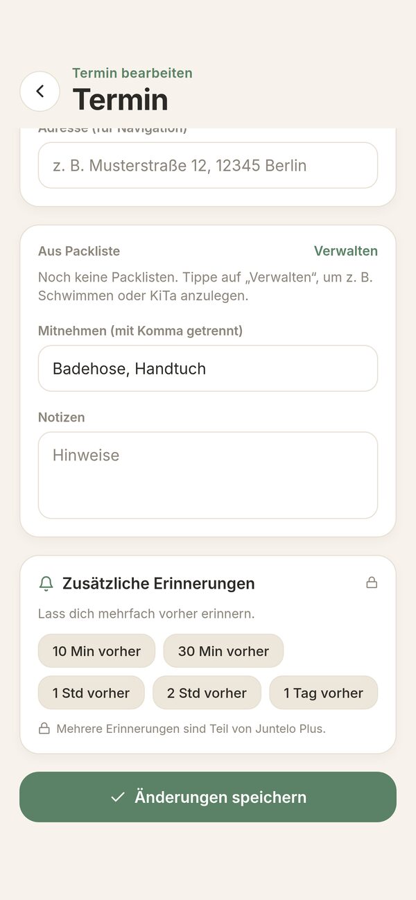 Erweiterte Erinnerungen